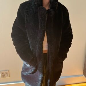 Apparis Black Fur Coat